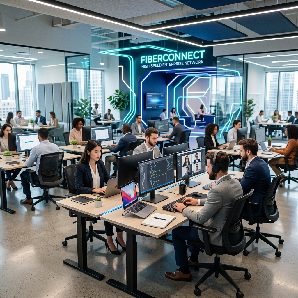 Empresa com internet fibra